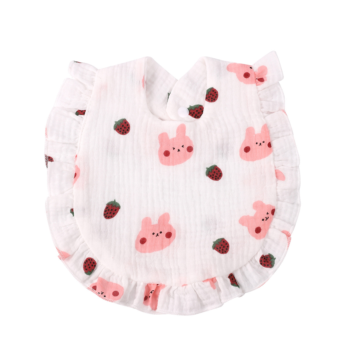 2023 toalla de saliva para bebé con volantes babero de encaje de gasa con estampado de algodón para bebé babero babero de saliva transfronterizo