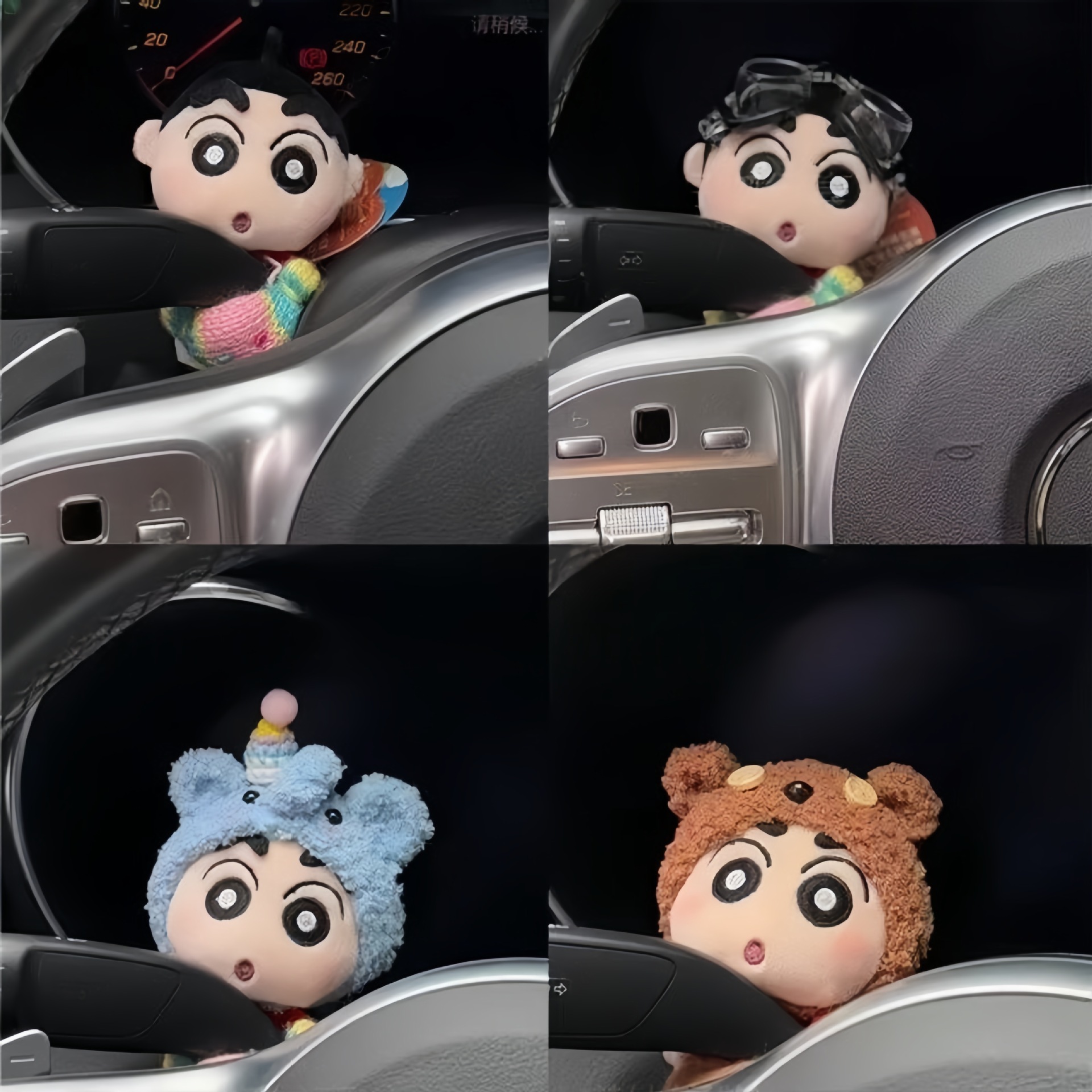 Cartoon Cute Car Gear Shift Knob Cute Doll Car Steering Wheel Light Wiper Gear Shift Knob Decoration Internet Celebrity Ornament for Women