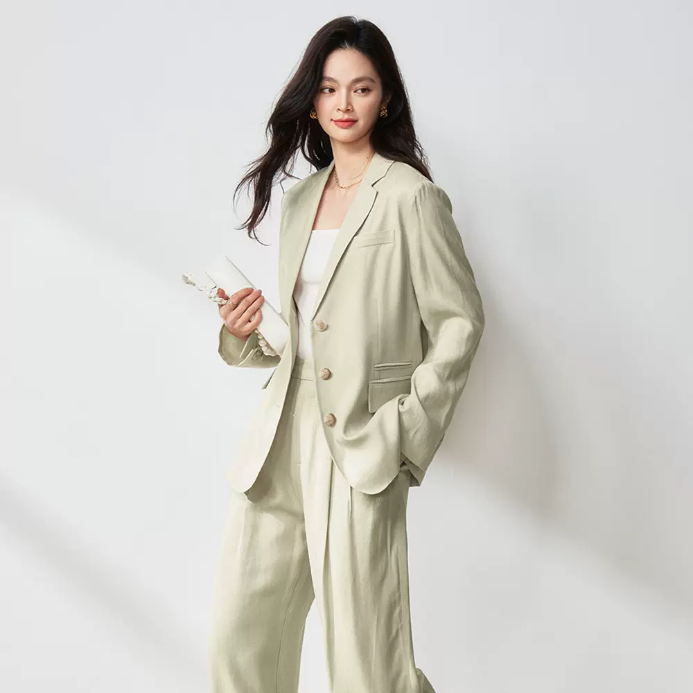 春新款大。喜同款雨露西装时尚老钱风套装气质通勤18410+18411