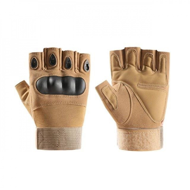 Guantes tácticos de lucha de medio dedo para hombres con cojín de cáscara dura antideslizante equipo de ejercicios físicos de motocicleta de medio corte