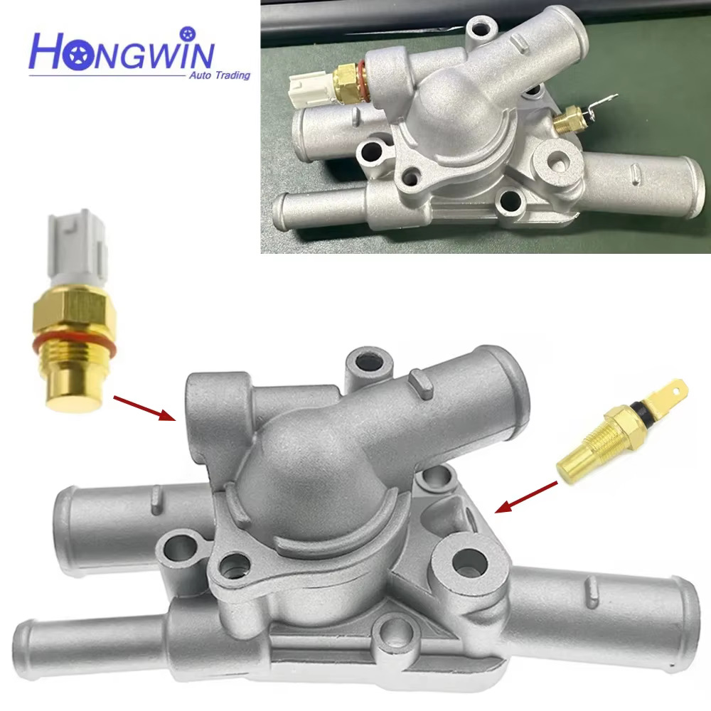 Carcasa de termostato de refrigerante para Toyota 16333-10011, set de 3 piezas originales