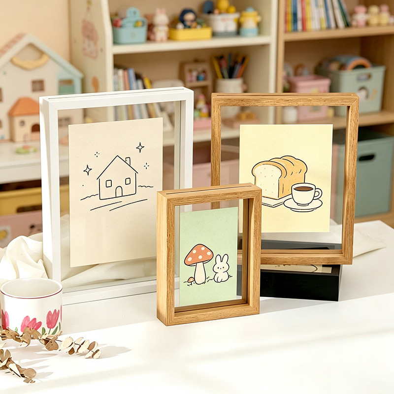 Double-sided transparent glass photo frame 6inch A4 photo frame empty frame DIY calligraphy and painting transparent display frame calligraphy picture frame empty frame