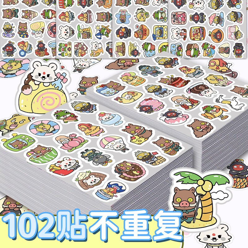 New 152 Stickers of Langlang Mountain Little Monsters, Little Piggy Monsters, Toad, Movie Characters, Graffiti Peripheral Stickers