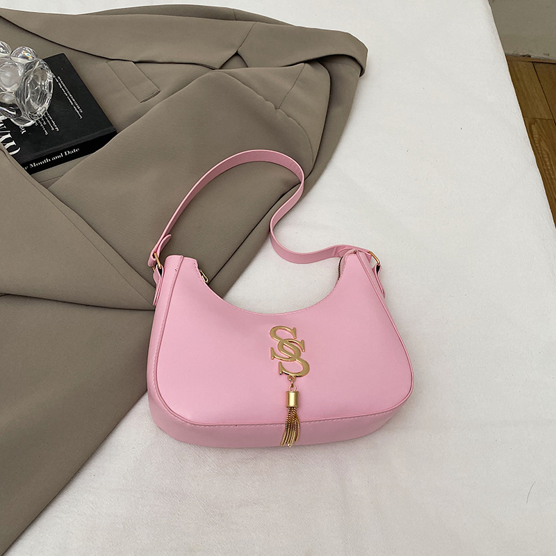 Bolso de hombro retro coreano primavera / verano 2024 nueva moda bolso de hombro de moda bolso de media luna de mujer