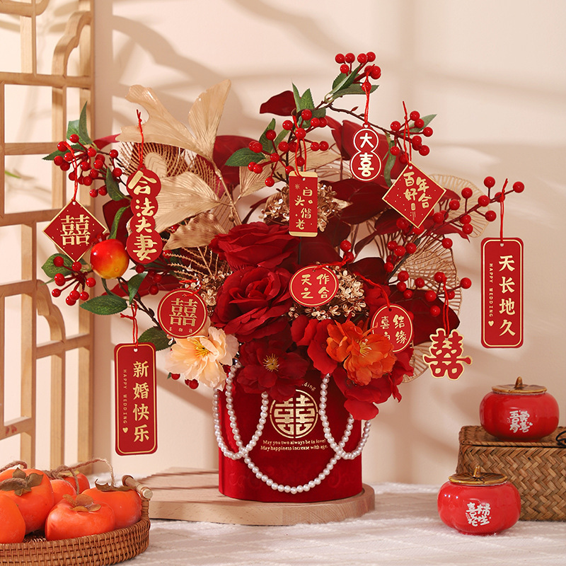 Wedding Engagement Ornaments Wedding Room Decoration Wedding Room Master Bedroom Living Room Flower bouquet Happy Bucket suit Wedding Gift Wedding Engagement Ornaments Wedding Room Decoration Wedding Room Master Bedroom Living Room Flower bouquet Happy Bucket suit Wedding Gift