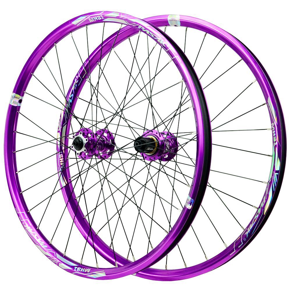 Mountain bike wide rim set 26 27.5 29 inch quick release axle 120 click bearings disc brake HG gear MS XD purple