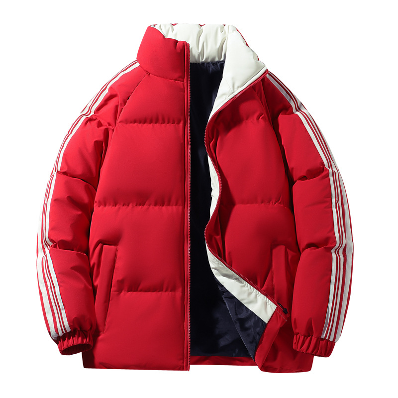 Giubbotto imbottito unisex a righe giacca calda invernale_voghion.com