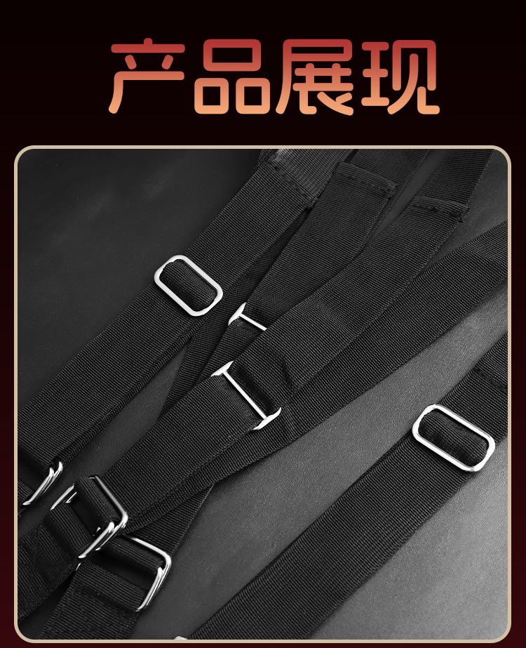 Door Swing Split-Leg Bondage Straps in Black Nylon for Adults — detail image 37