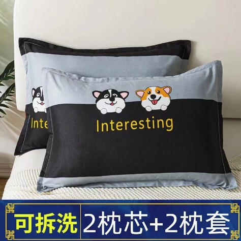 Pillow Set, Single Pillow Core, Pair of Adult Cervical Spine Protection Pillow Cores with Pillowcases, Cute Pillowcases for Student Dormitories