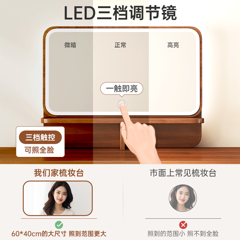 Nuevo estilo chino dormitorio moderno y simple 2025 nuevo lujo ligero de alta sensación de escritorio pequeño mesas de maquillaje en uno