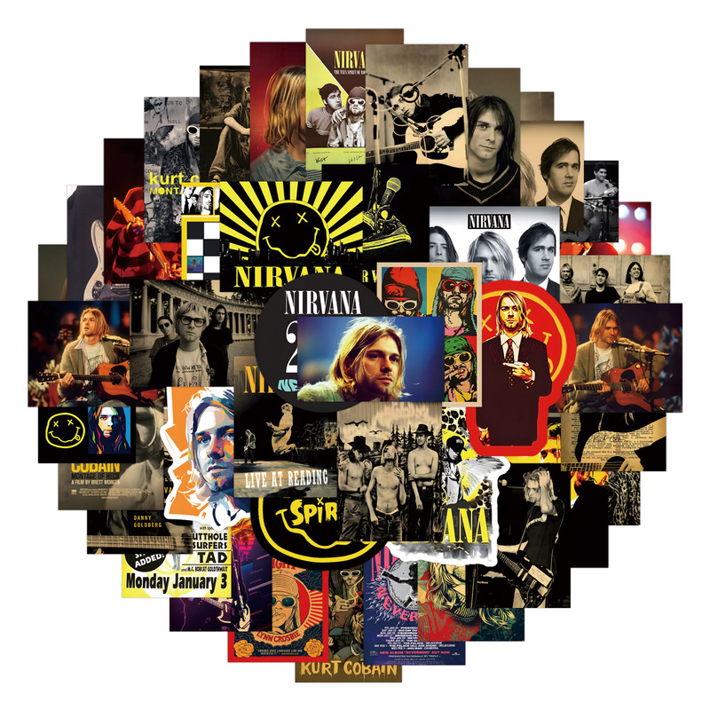 50 American Rock Band Nirvana Classic Posters Album Graffiti Stickers Guitar Decoration 50 American Rock Band Nirvana Classic Posters Album Graffiti Stickers Guitar Decoration
