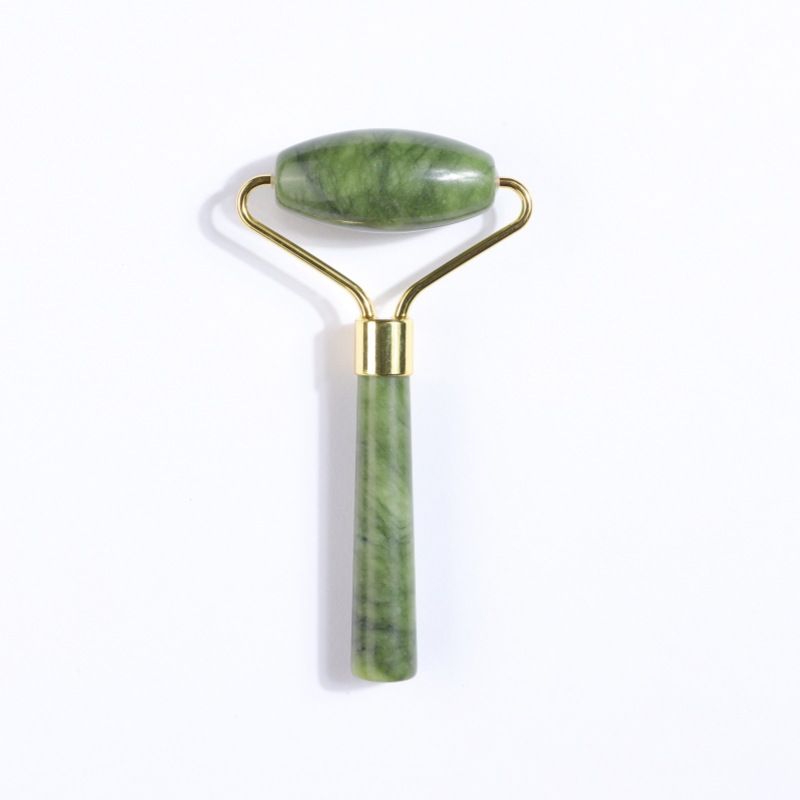 Rodillo Masajeador Facial de Jade de Doble Cabezal Jade Natural manual para masaje facial