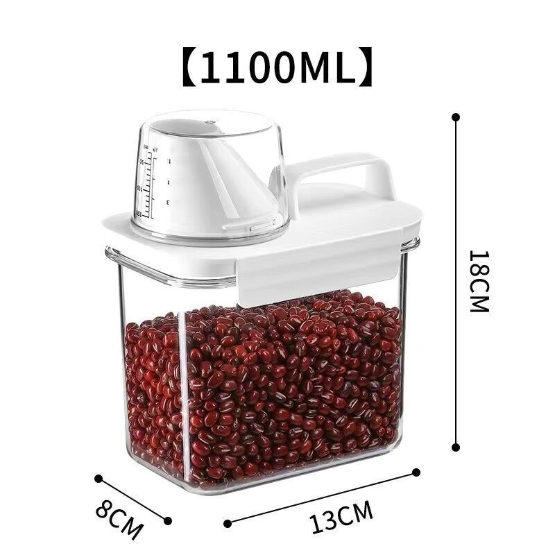White lid grain jar 1100ml / Kraft paper box packaging