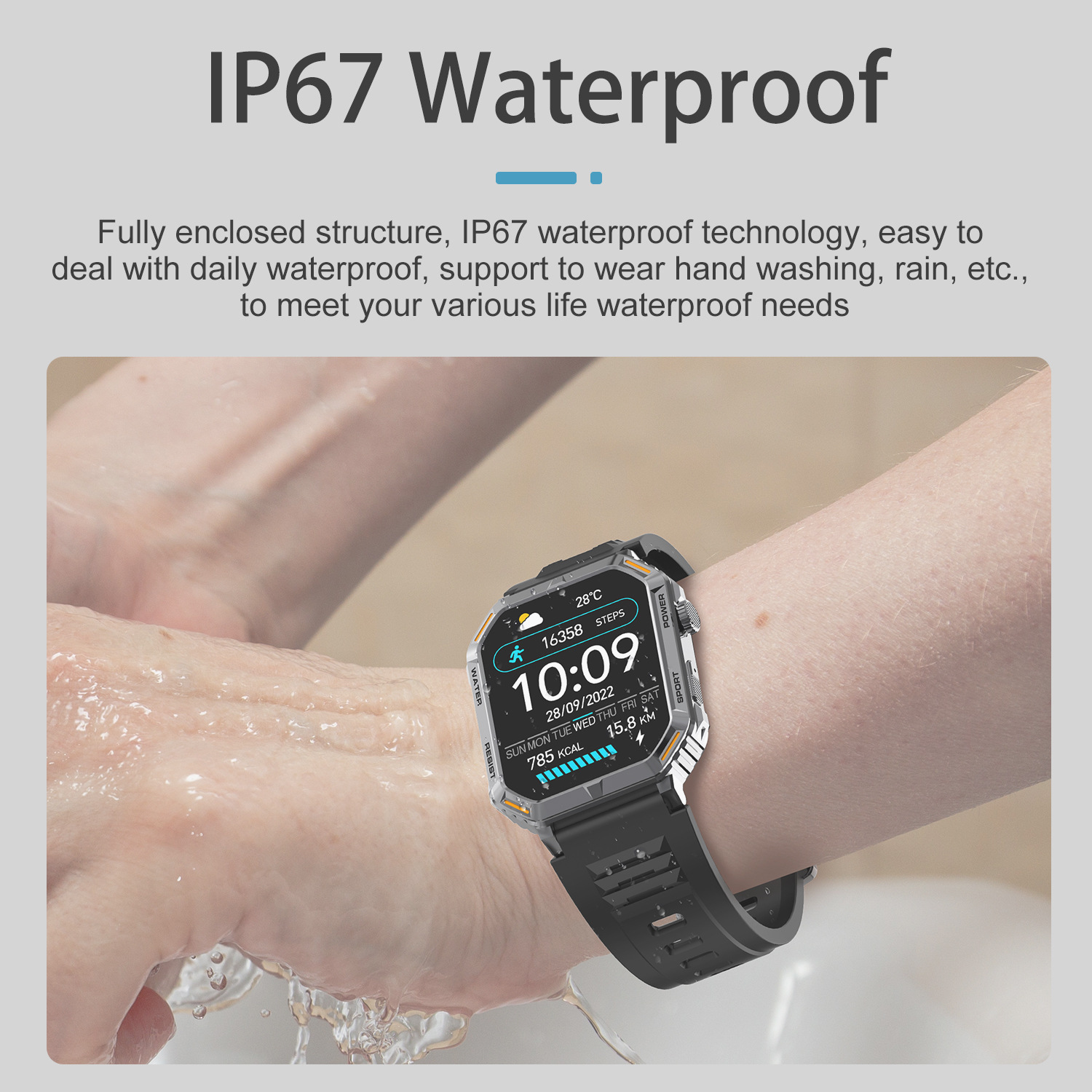 G106 Smartwatch 1,96 Zoll Outdoor Tri-Wind Motion Bluetooth_voghion.com