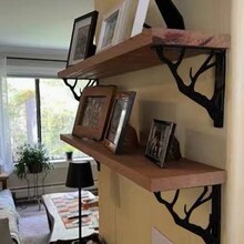 出口专供铁艺墙面托架搁板支撑架艺术树枝层架木板架