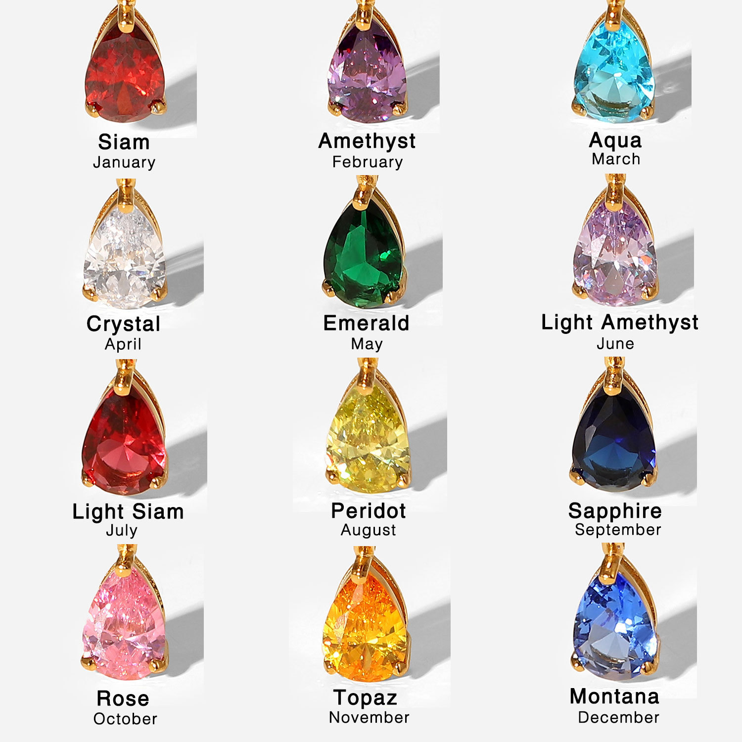 Fashion Zircon Colorful Drop-shaped Teardrop Pendant Female Titanium Steel Necklace display picture 2