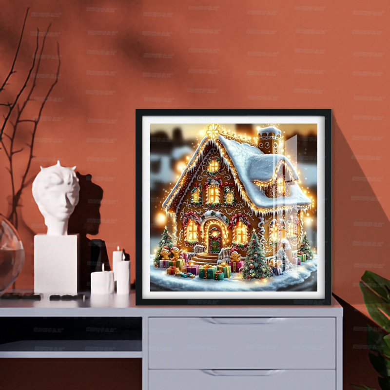 Mona Lisa Real bordado cruzado de Navidad casa de pan de jengibre nuevo estilo moderno paisaje hermoso bordado de hilo de ensueño artesanal image 4