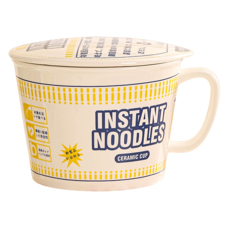 Tazón de fideos instantáneos de estilo japonés horno de microondas disponible Internet celebridad Wordy tazón de polvo de Caracol dormitorio de estudiantes taza de fideos instantáneos cerámica lindo