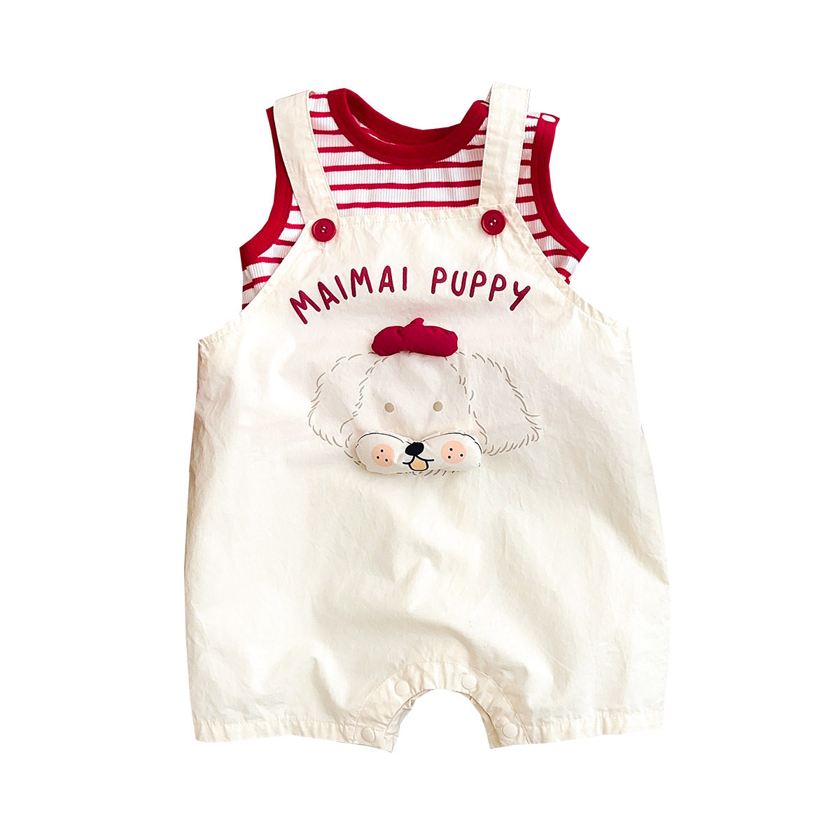 Youhe verano nuevo estilo bebé estilo occidental pequeño traje chaleco a rayas con pantalones cortos ligeros y monos de dos piezas