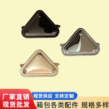 箱包服饰五金装饰扣麻纹三角铁皮配件鞋帽装饰扣两脚插扣厂家批发