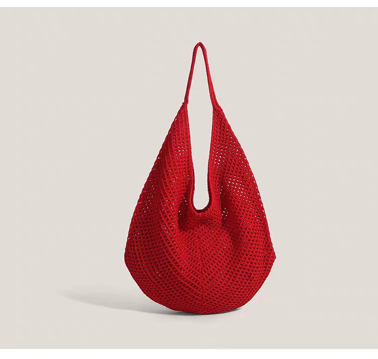 Hollow knitted bag [red]