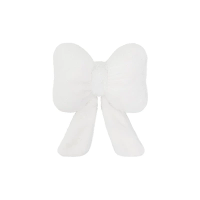 Cute Bow Light Luxury High-End Seat cushion, seat cover - rabbit-fur-bow-ribbon-headrest-white