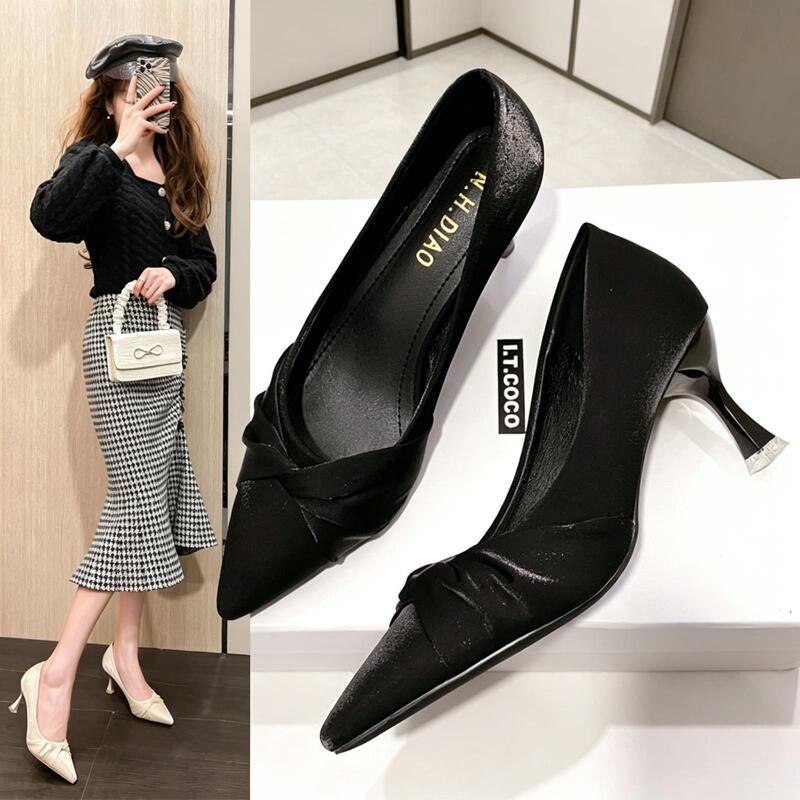 French-Style High Heels for Women, White, Elegant, Soft Leather Wedding Shoes, Fairy Style, Suitable for Dresses, 2026 New Model, Comfortable and Not Tiring on the Feet French-Style High Heels for Women, White, Elegant, Soft Leather Wedding Shoes, Fairy Style, Suitable for Dresses, 2026 New Model, Comfortable and Not Tiring on the Feet