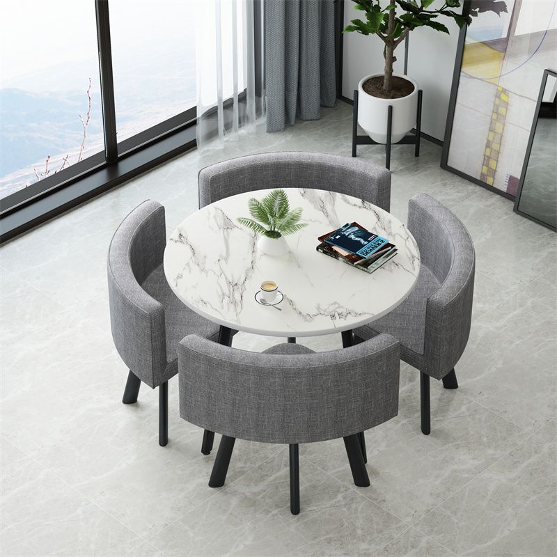 둥근 흰색 모조 대리석 라임 천