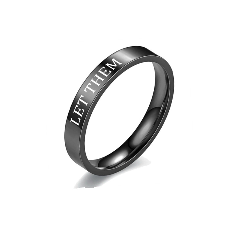 Anillo de acero de titanio LET THEM transfronterizo europeo y americano