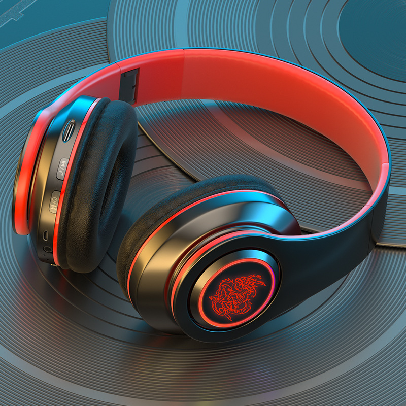 Nuove cuffie Bluetooth, auricolare, cellulare illuminato, scheda subwoofer wireless, auricolare regalo, universale_voghion.com