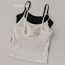 天丝莱赛尔凉感打底吊带背心女一体式胸垫舒适透气内搭交叉美背裹