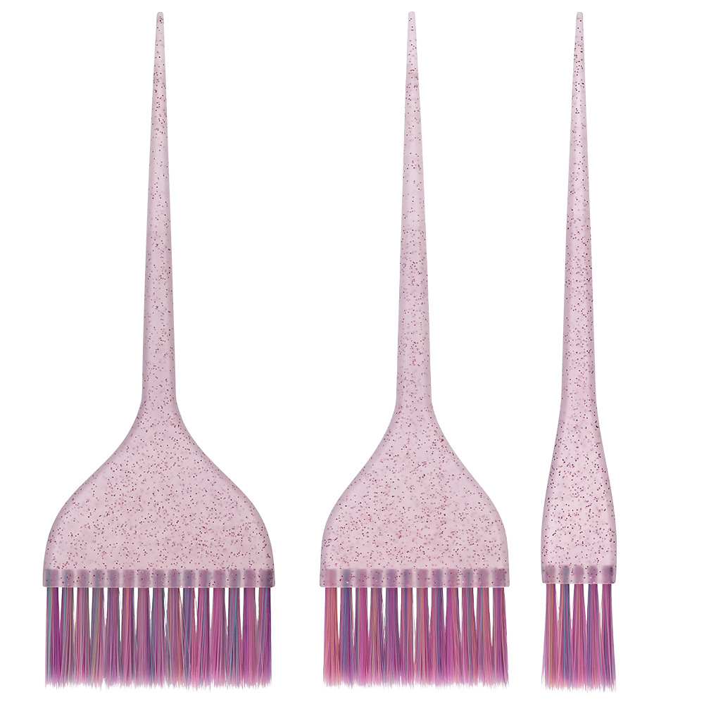 Cristal transparente teñido conjunto de cepillo de cabello perlado colorido pelo blando cepillo de cola de punta teñido crema de tintura agitación de aceite tazón de cocción