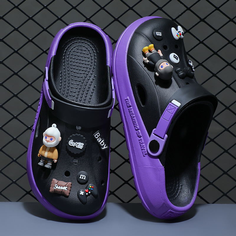 Eva hueco hueco zapatos para hombres cruzados verano 2025 nuevas zapatillas de playa antideslizantes de fondo grueso al aire libre verano