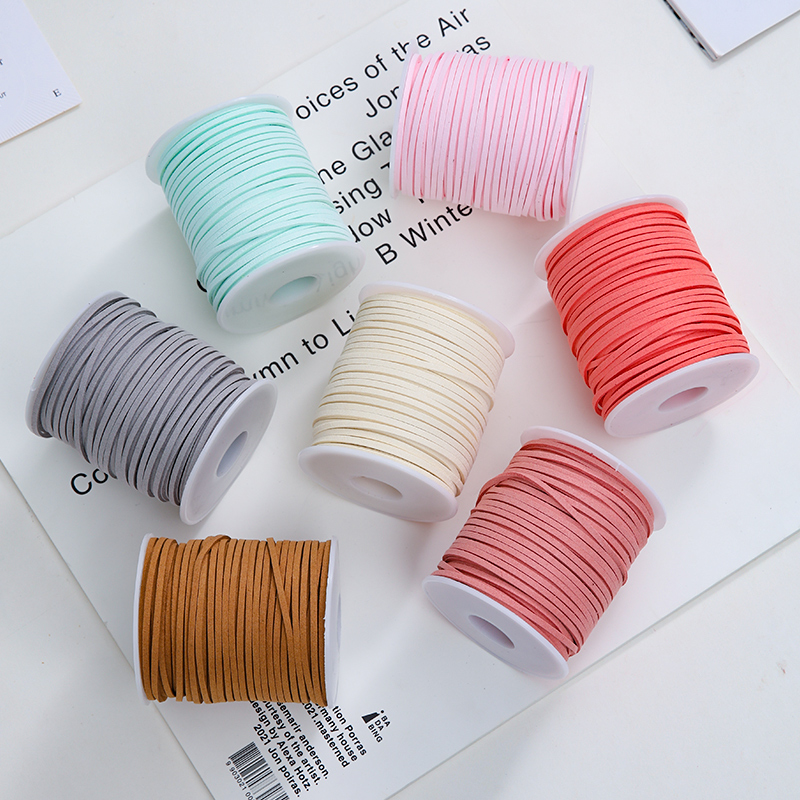 韩系鹿绒面花艺绒带花店材料手工DIY鹿皮绳细绳鲜花装饰花束丝带