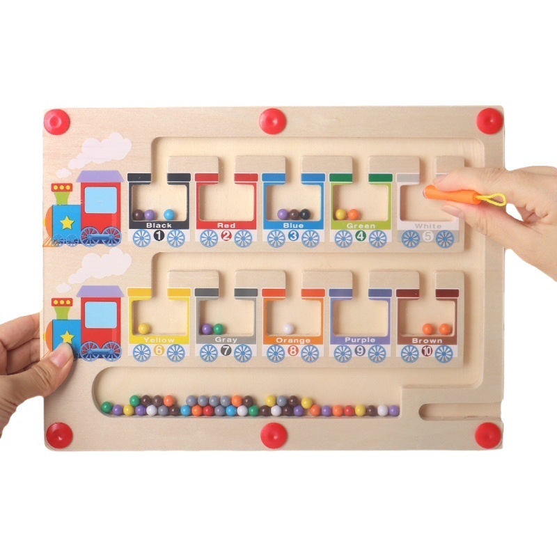Tren magnético Digital grano laberinto de los niños pluma de absorción de hierro de la educación temprana inteligencia lógica pensamiento juguetes de entrenamiento