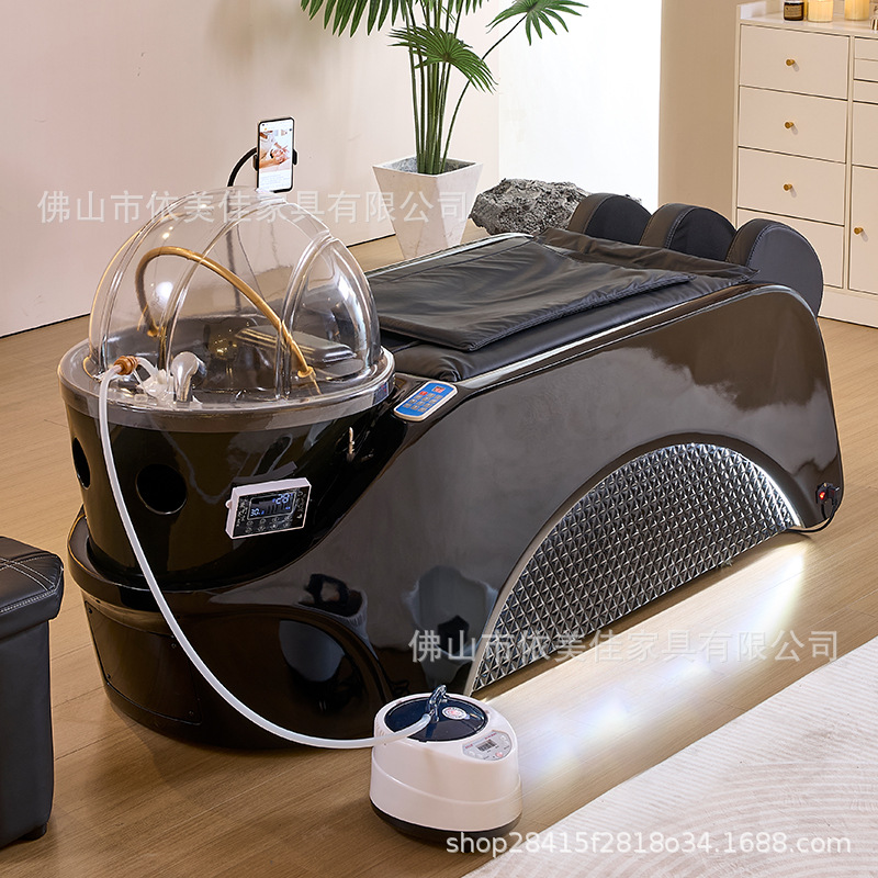 Cama de lavado de cabello de masaje eléctrico, peluquería, salón de peluquería inteligente automático, cama de lavado de agua, cama de tratamiento de fumigación tailandesa