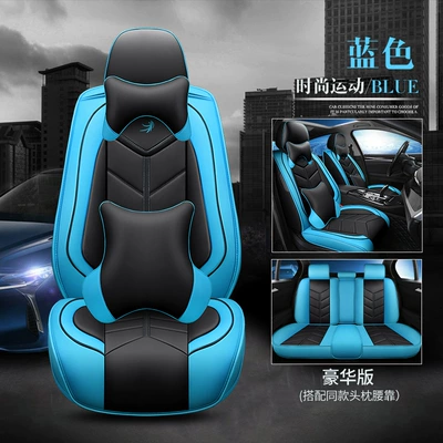 Universal seat cover: cover five seat cover fully - black-and-blue-luxury-standard