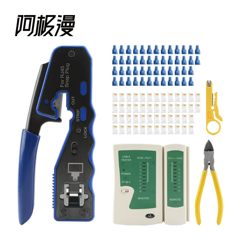 Набор сетевых инструментов Ajiman, набор тестеров для установки сети, комбинированный набор плоскогубцев для домашнего сетевого кабеля
