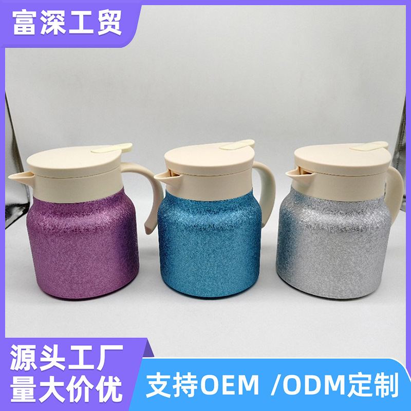Ice Flower Paint-Coated Titanium Inner Liner Stew Teapot Business Gift Health Stew Pot Tea Water Separation Old White Tea Tea Thermos Pot