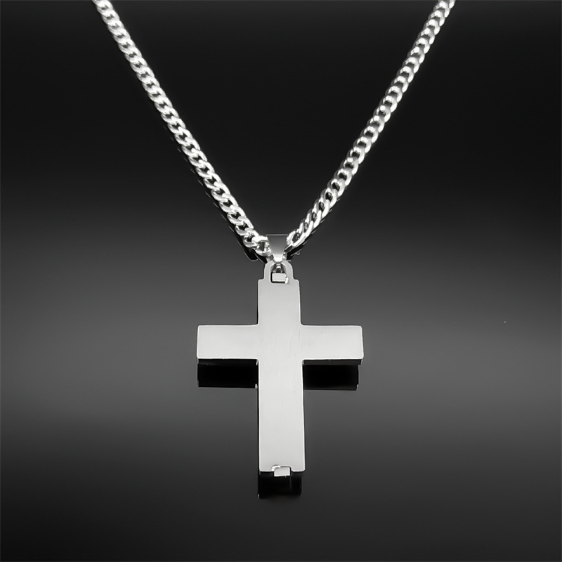 304 Stainless Steel Material Simple Style Cross 304 Stainless Steel Plating Unisex Pendant Necklace