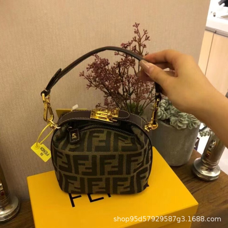 中古芬家vintage饭盒包FF老花枕头包mini单肩斜挎包手提化妆女包|undefined
