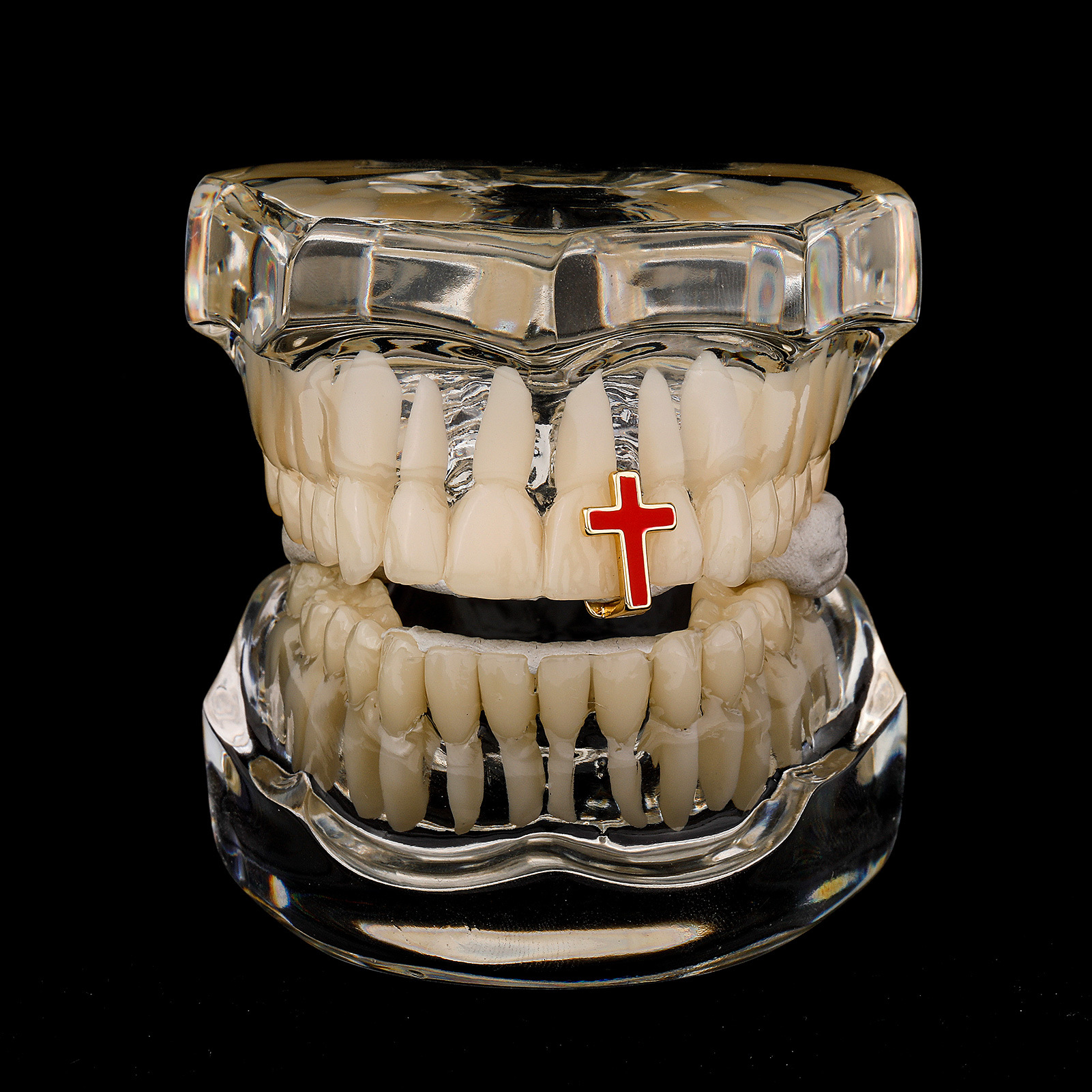 Shopping, Bar Occasion Copper Material Hip-Hop Geometric Cross Copper Unisex Tooth Socket 1 Piece