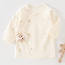 安阳童装婴儿半背衣纯棉A类无骨新生儿春秋偏襟按扣宝宝护肚上衣