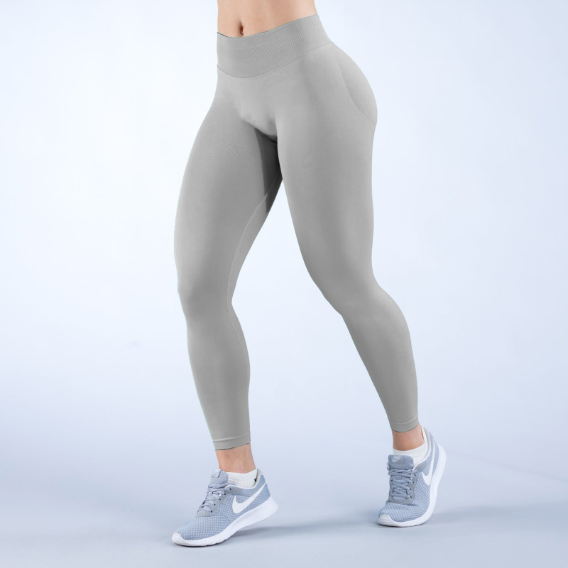 DFY Amazon 人気のシームレス 30 色 3 セクション ウエスト ヨガ パンツ プリーツ ヒップ リフティング ローウエスト フィットネス スポーツ パンツ|undefined