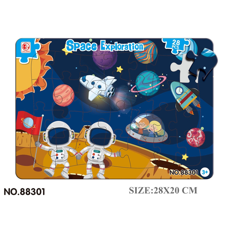 Rompecabezas de doble capa para niños transfronterizos 120 piezas rompecabezas juguetes educativos 28 piezas de papel para niños y niñas