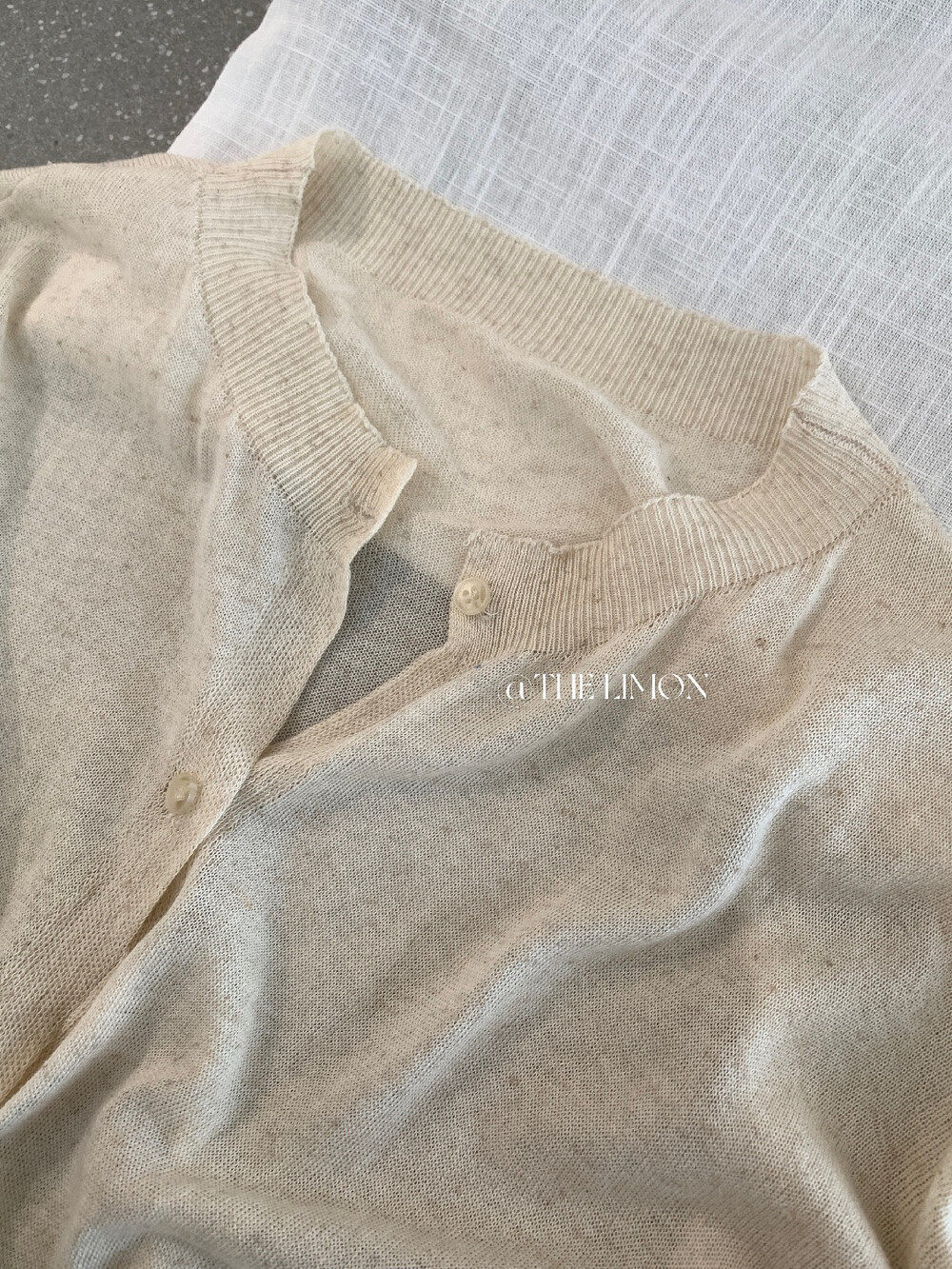 Bộ cardigan len phối áo hai dây nữ phong cách lười biếng mùa hè — yến mạch chi tiết 30