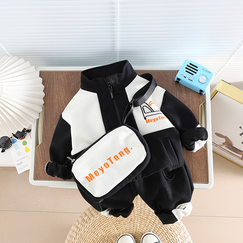 Ensemble cardigan de baseball pour enfants, garçons et filles élégants et ensemble deux pièces pour_voghion.com