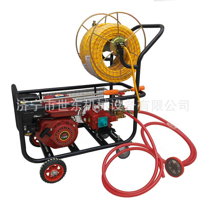 Pulverizador de motor de gasolina de carro de mano pulverizador de gasolina pulverizador de atomización de pesticidas agrícolas pulverizador de pesticidas de alta presión