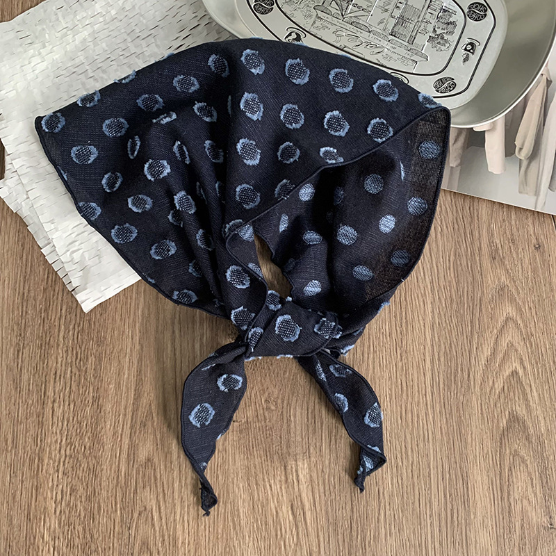 Bufanda de seda de lunares grandes, pañuelo en la cabeza, nuevo temperamento fresco, bufanda triangular multifuncional versátil, bufanda, bufanda femenina, cintura, cortina de pedos