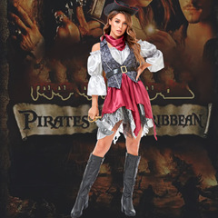 外国貿易 欧米 ハロウィン コスプレ ダイ族 海賊制服 仮装 大人用 女性用 カリブ海の海賊コスチューム